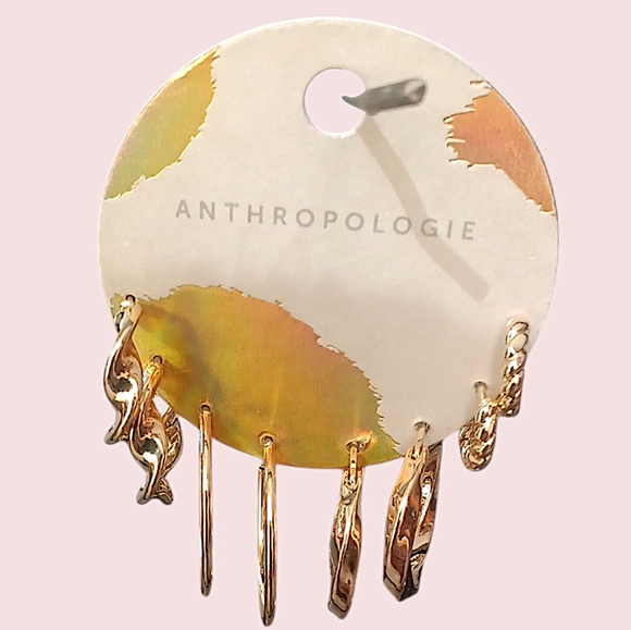 Anthropologie Delicate Huggie Earrings, Set of 4 Pairs - Picture 3 of 5